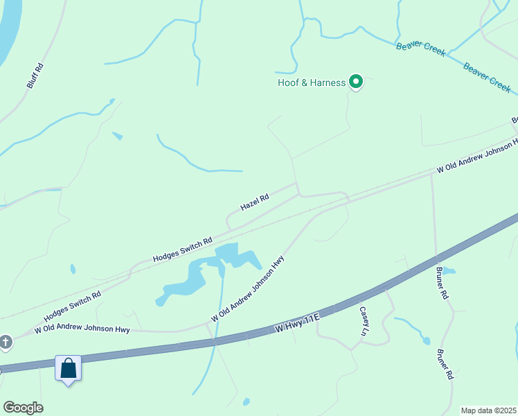 map of restaurants, bars, coffee shops, grocery stores, and more near 2839 Hazel Rd in Strawberry Plains