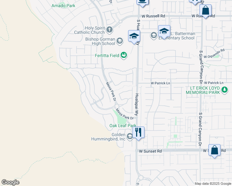 map of restaurants, bars, coffee shops, grocery stores, and more near 10337 Kesington Drive in Las Vegas