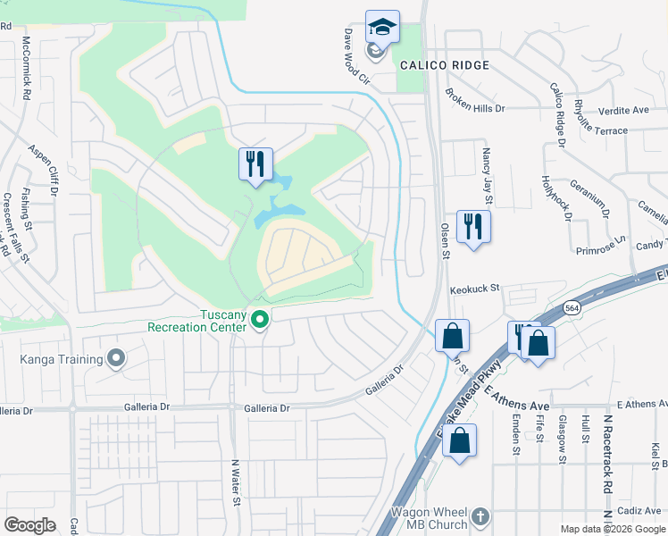 map of restaurants, bars, coffee shops, grocery stores, and more near 1008 Olivia Parkway in Henderson