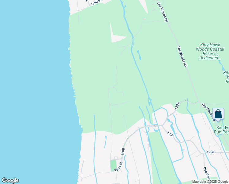 map of restaurants, bars, coffee shops, grocery stores, and more near 1121 Otila Way in Kitty Hawk