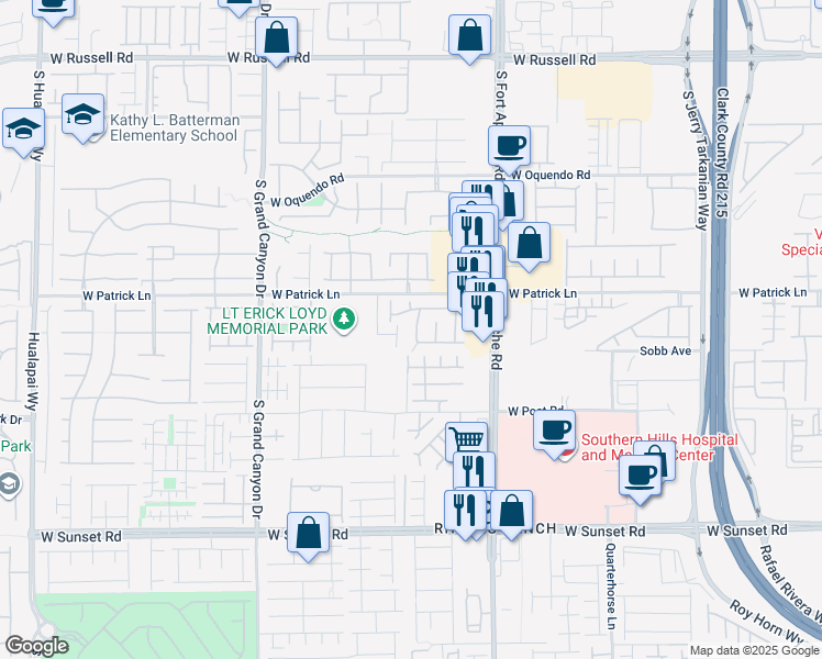 map of restaurants, bars, coffee shops, grocery stores, and more near 6160 Novelty Street in Las Vegas