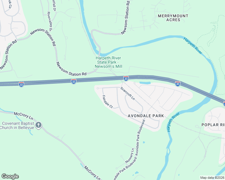 map of restaurants, bars, coffee shops, grocery stores, and more near 1405 Scarcroft Lane in Nashville