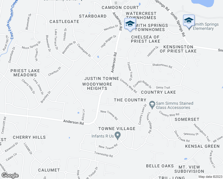 map of restaurants, bars, coffee shops, grocery stores, and more near 3410 Doriswood Court in Nashville