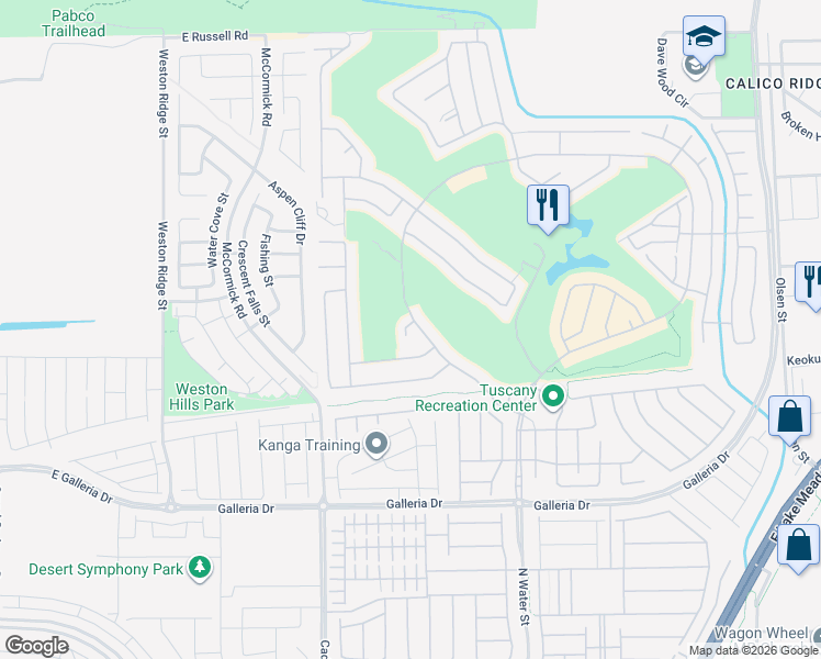 map of restaurants, bars, coffee shops, grocery stores, and more near 1548 Olivia Parkway in Henderson