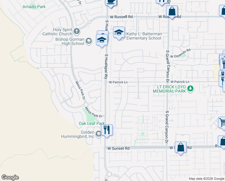 map of restaurants, bars, coffee shops, grocery stores, and more near 10132 Somerdale Court in Las Vegas