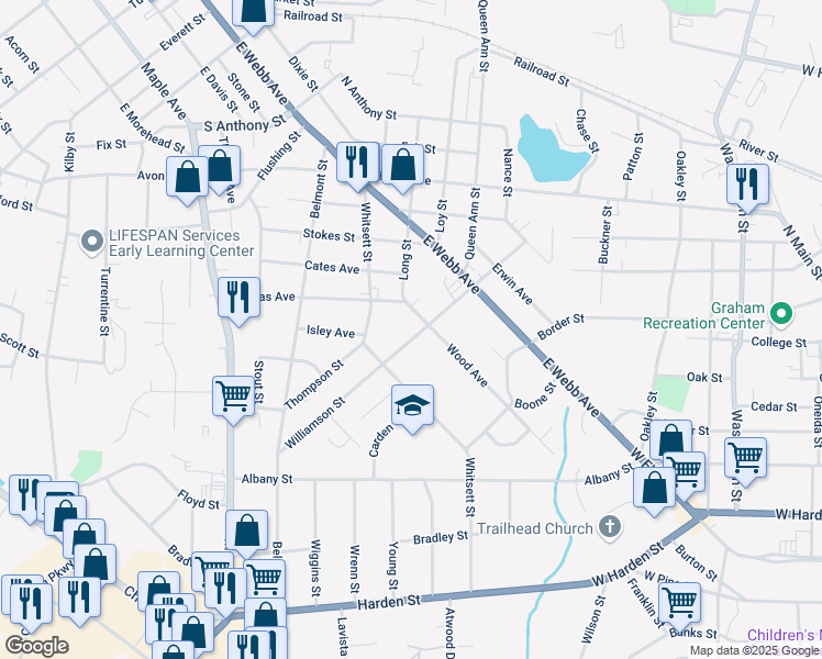 map of restaurants, bars, coffee shops, grocery stores, and more near 209 Williamson St in Burlington