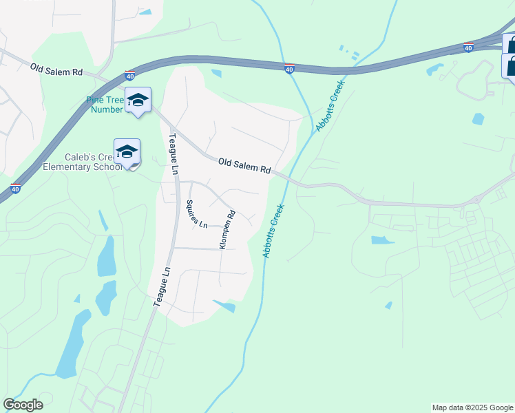 map of restaurants, bars, coffee shops, grocery stores, and more near 125 Salem Crossing Circle in Kernersville