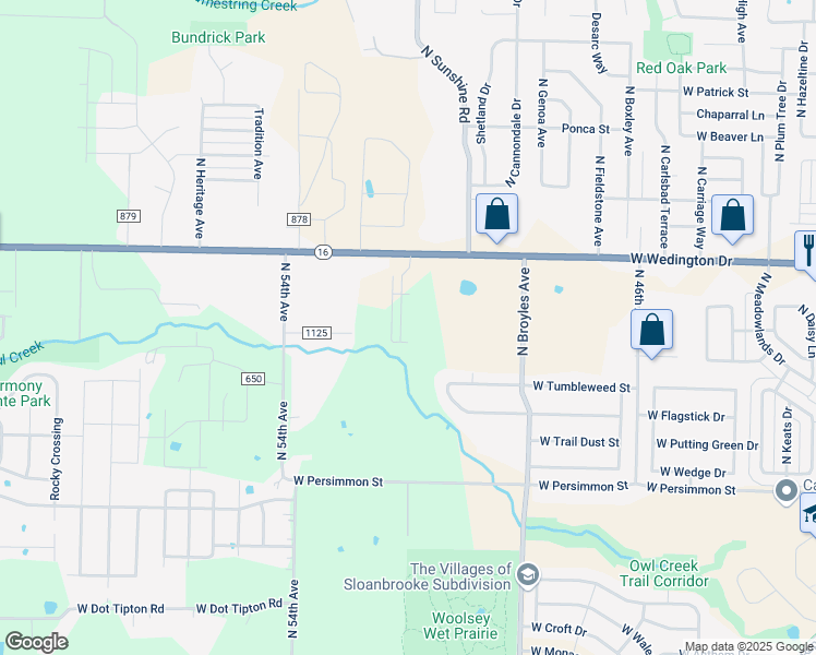map of restaurants, bars, coffee shops, grocery stores, and more near 5102 West Wedington Drive in Fayetteville