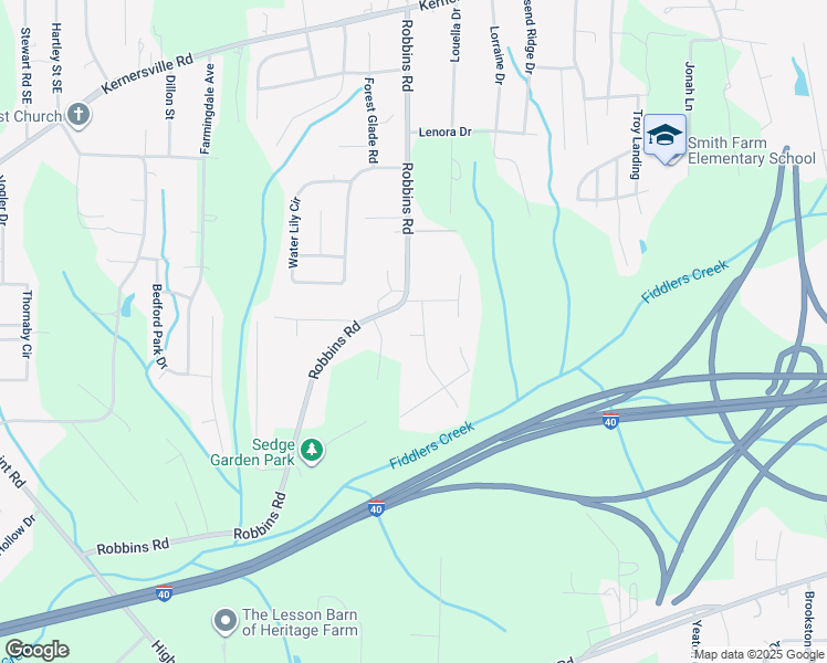 map of restaurants, bars, coffee shops, grocery stores, and more near 320 Canary Trail in Winston-Salem