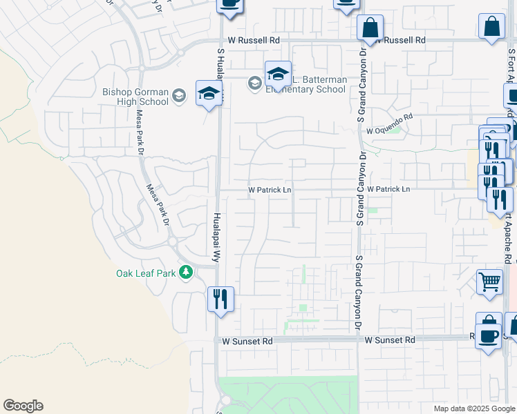 map of restaurants, bars, coffee shops, grocery stores, and more near 6138 Windfresh Drive in Las Vegas