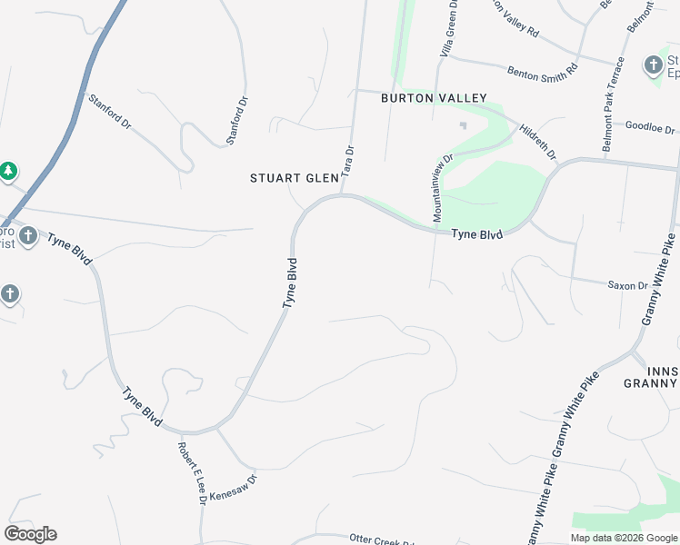 map of restaurants, bars, coffee shops, grocery stores, and more near 5887 Fredericksburg Drive in Nashville