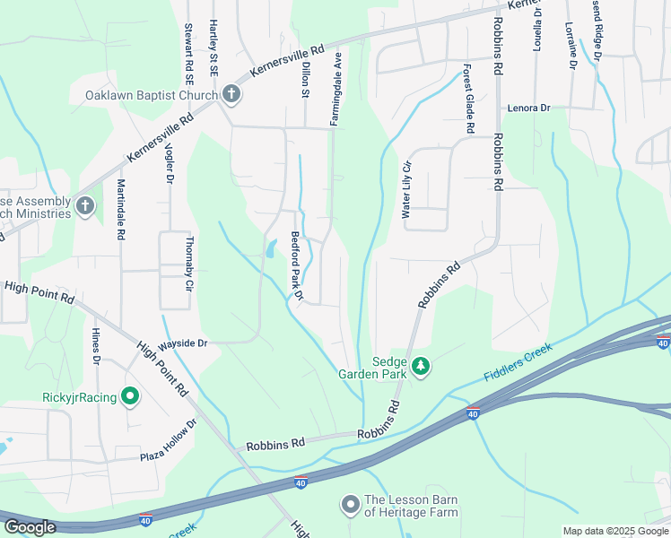 map of restaurants, bars, coffee shops, grocery stores, and more near 436 Bedford Knoll Drive in Winston-Salem