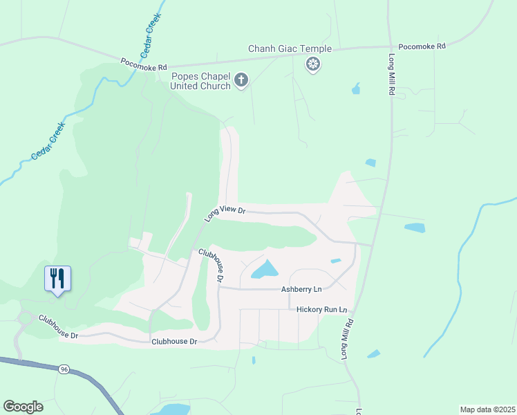 map of restaurants, bars, coffee shops, grocery stores, and more near 330 Long View Drive in Franklinton