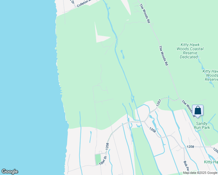 map of restaurants, bars, coffee shops, grocery stores, and more near 4517 Marityme Lane in Kitty Hawk