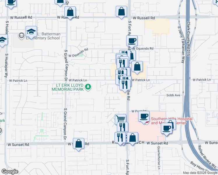 map of restaurants, bars, coffee shops, grocery stores, and more near 6160 Novelty Street in Las Vegas