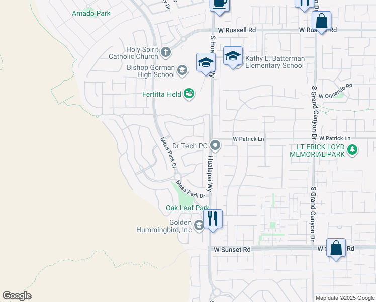 map of restaurants, bars, coffee shops, grocery stores, and more near 10251 Jade Gardens Drive in Las Vegas