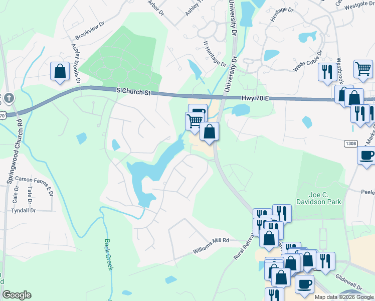 map of restaurants, bars, coffee shops, grocery stores, and more near 837 Dunleigh Road in Burlington