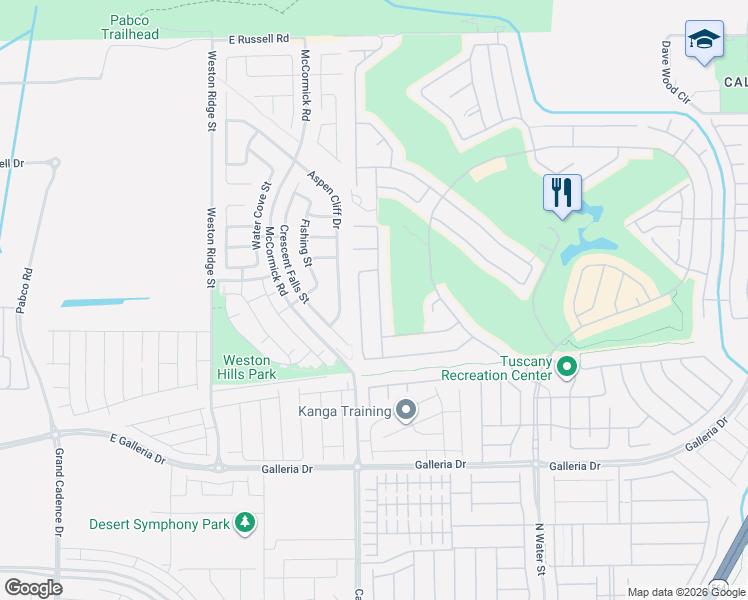map of restaurants, bars, coffee shops, grocery stores, and more near 953 Via Stellato Street in Henderson