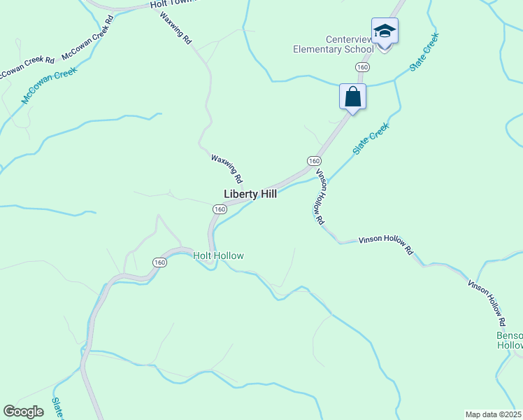 map of restaurants, bars, coffee shops, grocery stores, and more near 2236 Tennessee 160 in Newport