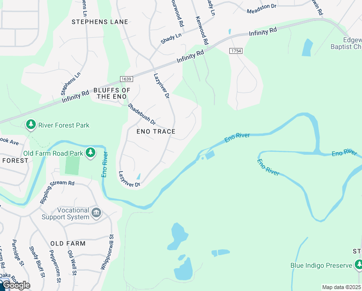 map of restaurants, bars, coffee shops, grocery stores, and more near 4710 Buttonbush Drive in Durham