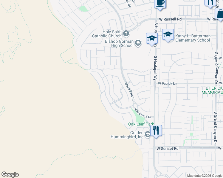 map of restaurants, bars, coffee shops, grocery stores, and more near 6150 Stone Rise Street in Las Vegas