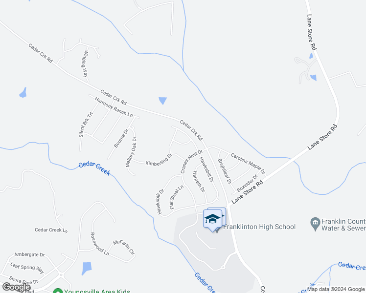 map of restaurants, bars, coffee shops, grocery stores, and more near 35 Fontaine Drive in Franklinton
