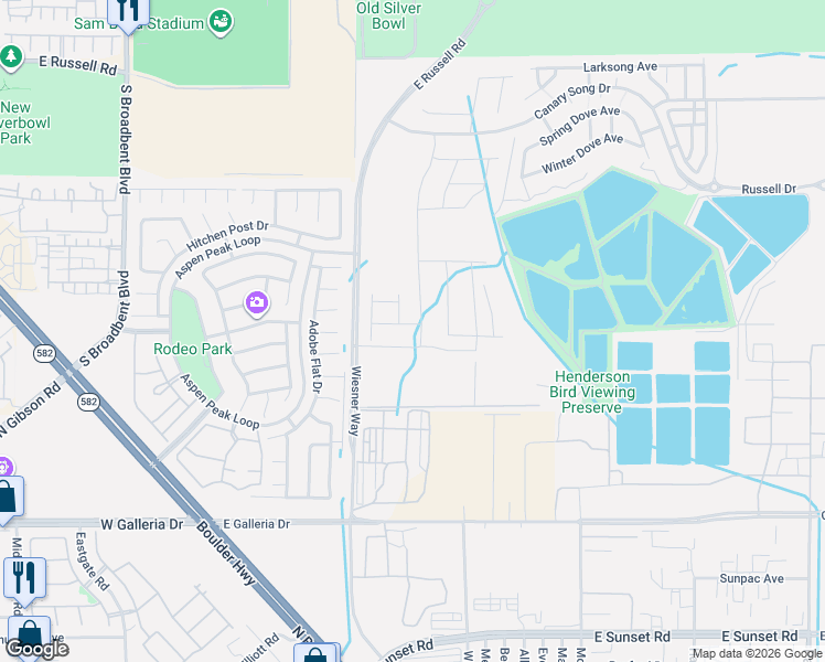 map of restaurants, bars, coffee shops, grocery stores, and more near 551 Ruby Robin Avenue in Henderson
