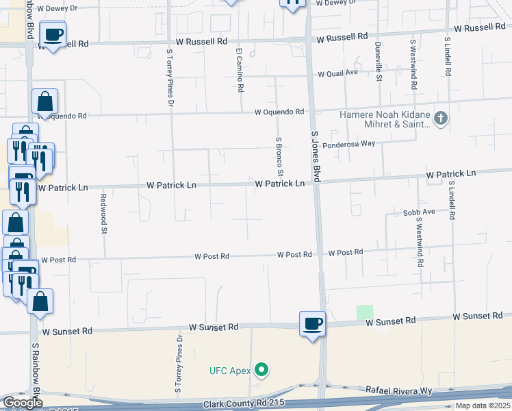 map of restaurants, bars, coffee shops, grocery stores, and more near in Spring Valley