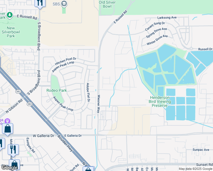 map of restaurants, bars, coffee shops, grocery stores, and more near 565 Ruby Robin Avenue in Henderson