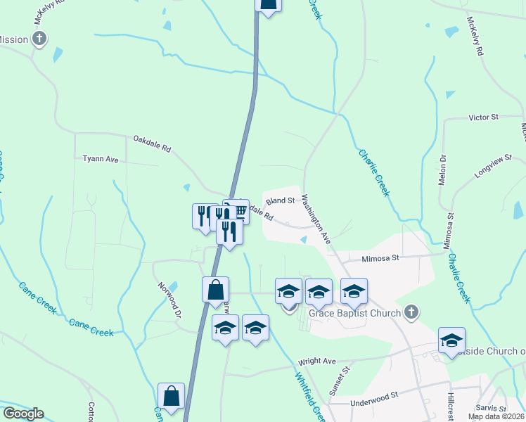 map of restaurants, bars, coffee shops, grocery stores, and more near 187 Oakdale Rd in Camden