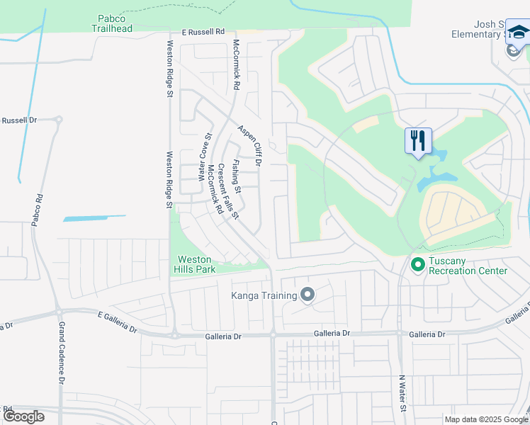 map of restaurants, bars, coffee shops, grocery stores, and more near 936 Aspen Cliff Drive in Henderson