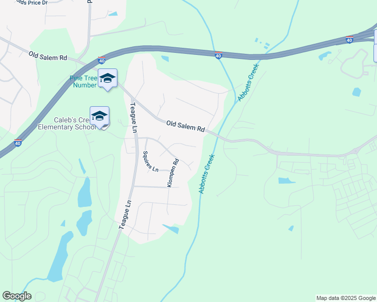 map of restaurants, bars, coffee shops, grocery stores, and more near 1517 Ballard Court in Kernersville