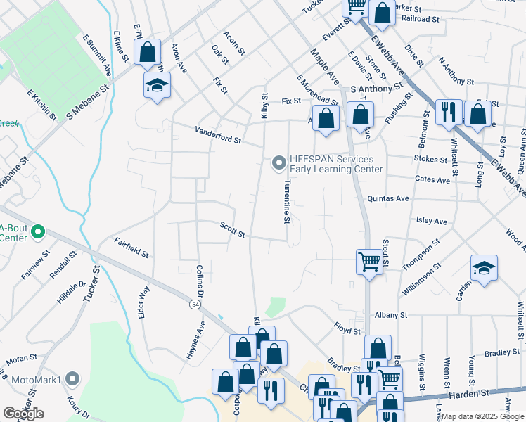 map of restaurants, bars, coffee shops, grocery stores, and more near 1226 Kilby Street in Burlington