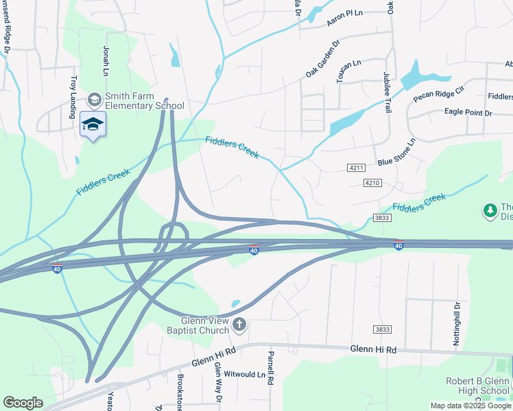 map of restaurants, bars, coffee shops, grocery stores, and more near 487 Mikala Drive in Winston-Salem