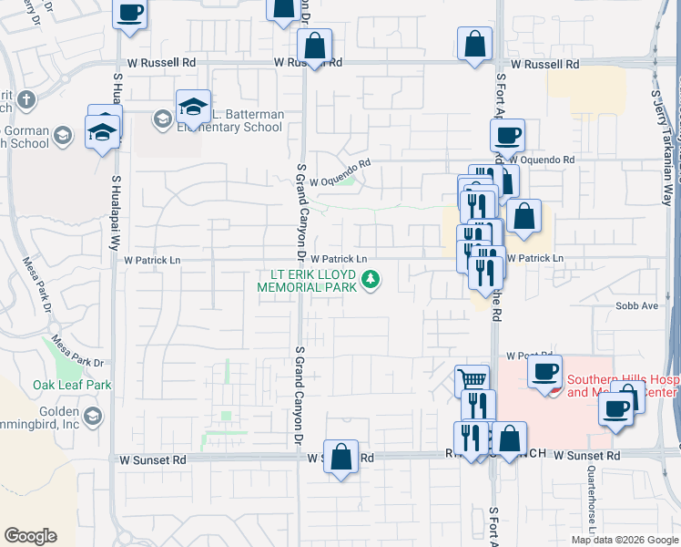 map of restaurants, bars, coffee shops, grocery stores, and more near 9717 Clifford Walk Avenue in Las Vegas