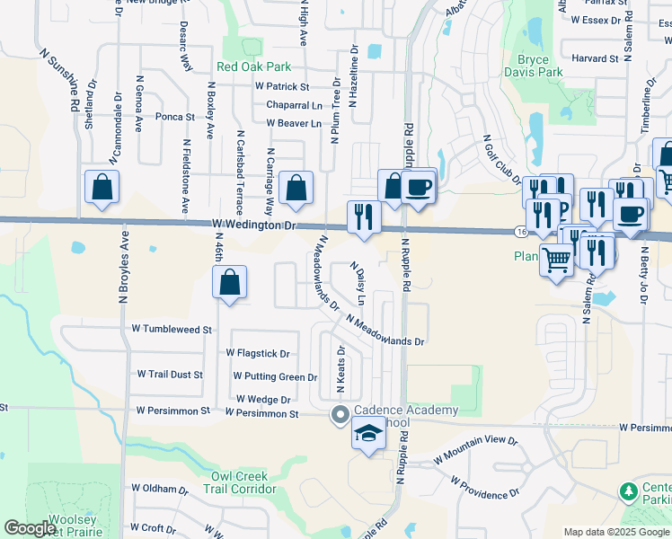 map of restaurants, bars, coffee shops, grocery stores, and more near 924 Larkspur Lane in Fayetteville