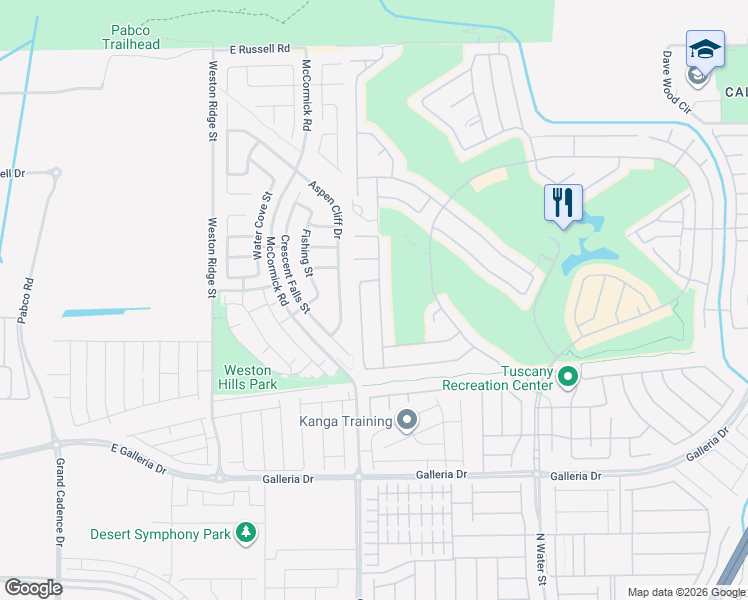 map of restaurants, bars, coffee shops, grocery stores, and more near 944 Via Del Tramonto Street in Henderson