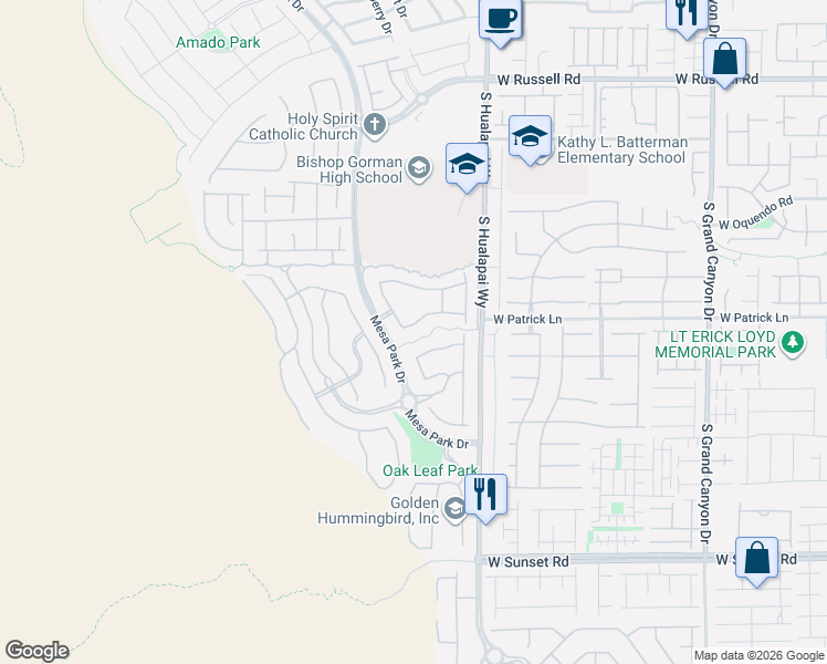 map of restaurants, bars, coffee shops, grocery stores, and more near 10346 Jade Gardens Drive in Las Vegas