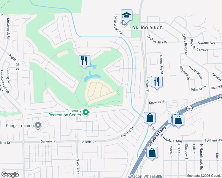 map of restaurants, bars, coffee shops, grocery stores, and more near 1008 Olivia Parkway in Henderson