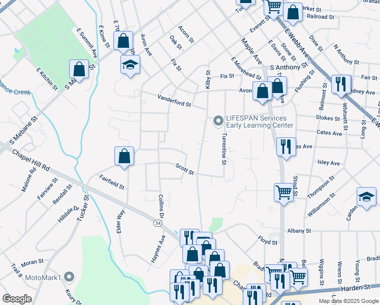 map of restaurants, bars, coffee shops, grocery stores, and more near 1212 Kenwood Drive in Burlington