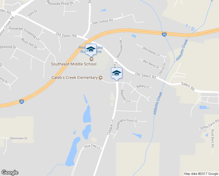 map of restaurants, bars, coffee shops, grocery stores, and more near 1544 Teague Lane in Kernersville