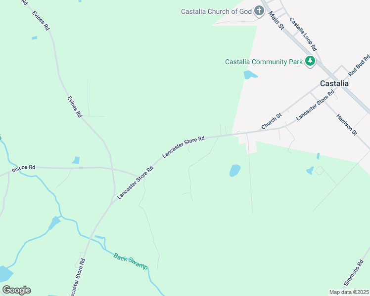 map of restaurants, bars, coffee shops, grocery stores, and more near 10293 Lancaster Store Road in Castalia