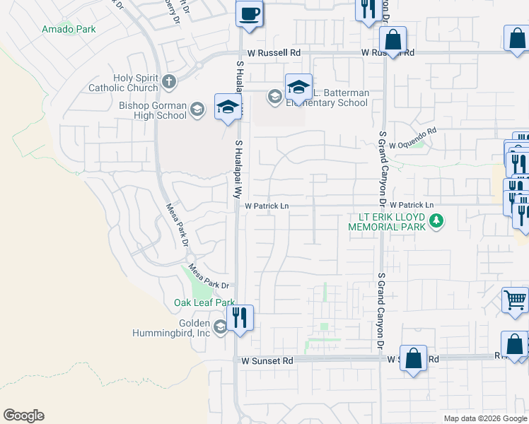 map of restaurants, bars, coffee shops, grocery stores, and more near 10127 Clifton Forge Avenue in Las Vegas
