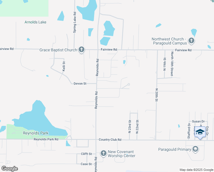 map of restaurants, bars, coffee shops, grocery stores, and more near 2515 Chadwick Drive in Paragould