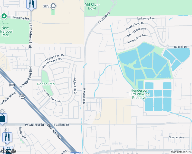 map of restaurants, bars, coffee shops, grocery stores, and more near 1006 Peacock Plume Street in Henderson