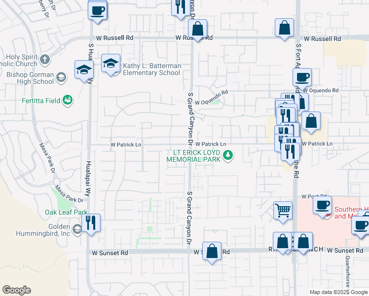map of restaurants, bars, coffee shops, grocery stores, and more near 9818 Nicova Avenue in Las Vegas