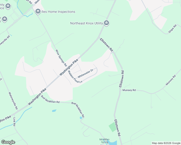 map of restaurants, bars, coffee shops, grocery stores, and more near 6952 Whitewater Road in Corryton