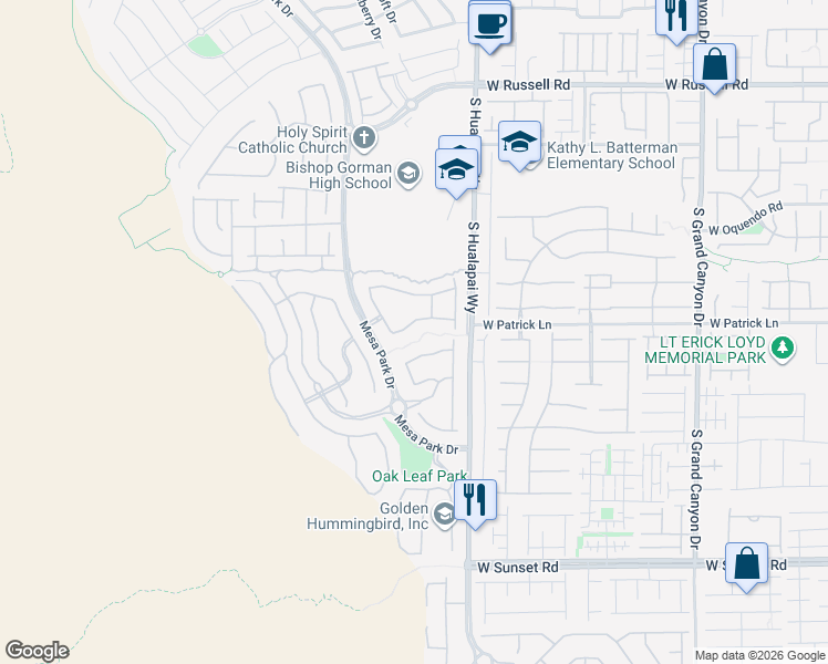 map of restaurants, bars, coffee shops, grocery stores, and more near 10349 Bressana Drive in Las Vegas