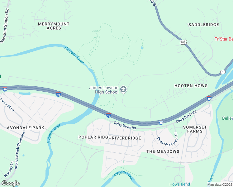 map of restaurants, bars, coffee shops, grocery stores, and more near 8001 Highway 70 South in Nashville