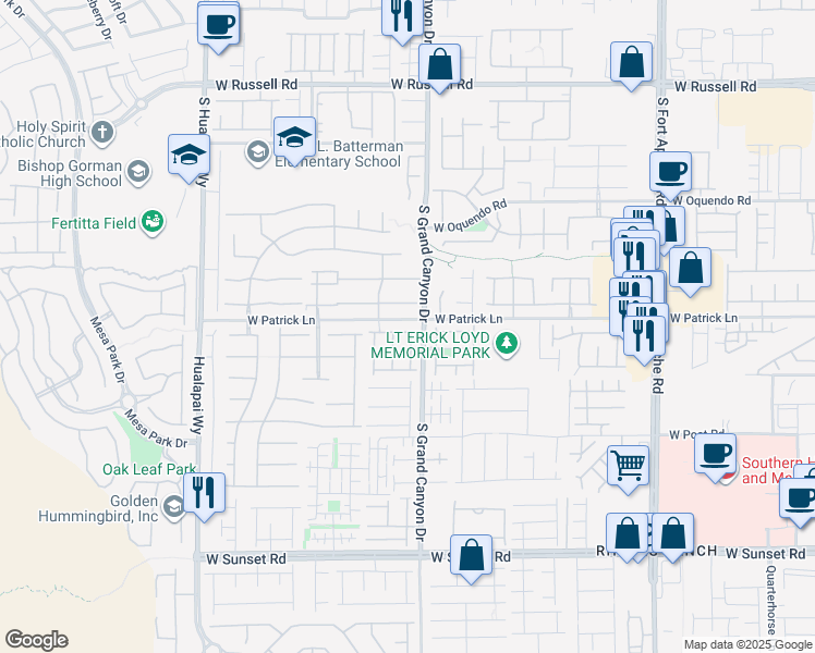 map of restaurants, bars, coffee shops, grocery stores, and more near 9826 Nicova Avenue in Las Vegas